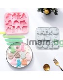 Силиконова форма за коледни сладки и шоколад силиконов коледен молд с 11 различни фигурки